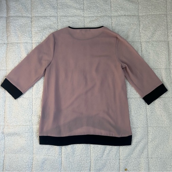 SUZY SHIER Pink and Black Blouse Relaxed Fit - Picture 9 of 11